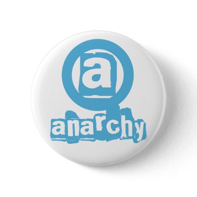 Blue Anarchy Button Badge by markmurphycreative