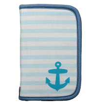 Blue Anchor and Light Blue Sailor Stripes Organizer