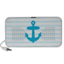 Blue Anchor and Light Blue Sailor Stripes Mp3 Speaker