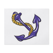 blue anchor and rope sailor boating design full colour flyer