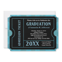 Blue and Black Graduation Ticket Invitation