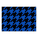 Blue and Black Houndstooth Patterned Greeting Card