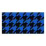 Blue and Black Houndstooth Patterned Photo Greeting Card