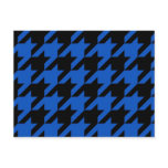 Blue and Black Houndstooth Patterned Post Card