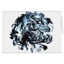 Blue and Black Ink Swirl Card