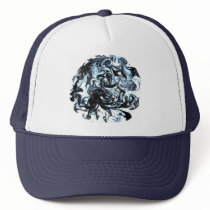Blue and Black Ink Swirl Hats