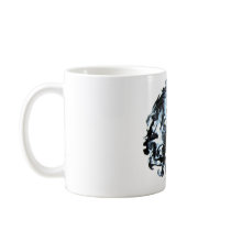 Blue and Black Ink Swirl Mugs