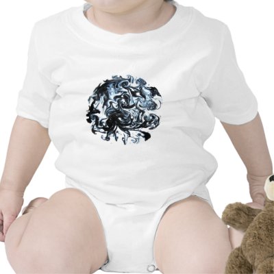 Blue and Black Ink Swirl Shirt by ciararachel