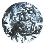 Blue and Black Ink Swirl Stickers