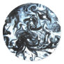 Blue and Black Ink Swirl Stickers