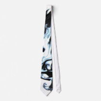 Blue and Black Ink Swirl Neckties
