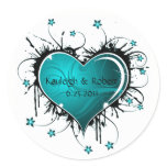 Blue and Black Swirls Save The Date Stickers