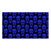 Blue and Black Zombie Apocalypse Pattern Business Cards