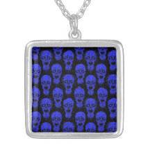 Blue and Black Zombie Apocalypse Pattern Jewelry