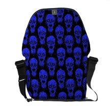 Blue and Black Zombie Apocalypse Pattern Courier Bag