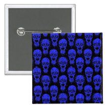 Blue and Black Zombie Apocalypse Pattern Pins