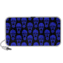 Blue and Black Zombie Apocalypse Pattern Travel Speaker