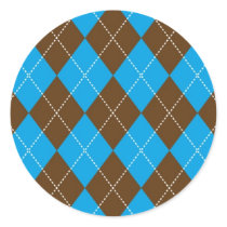 Blue and Brown Argyle Pattern Stickers
