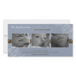 Blue and Brown Baby Announcement Photo Greeting Card