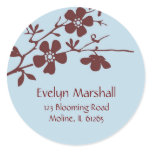 Blue and Brown Blossoms, Address Labels