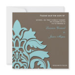 Blue and Brown -save the date cards invitations