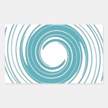 Blue and brown swirl products rectangle stickers