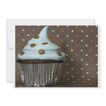 Blue and Chocolate Cupcake Custom Announcements