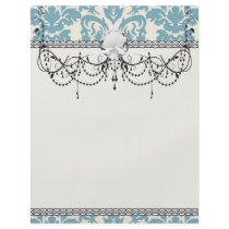 blue and cream damask flourish pattern full color flyer