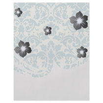 blue and cream damask flourish pattern custom flyer