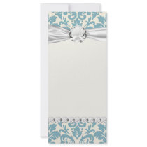 blue and cream damask flourish pattern personalised rack card