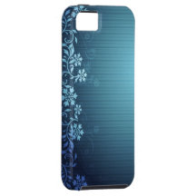 Blue and Floral iPhone 5 Case (Vibe Case)