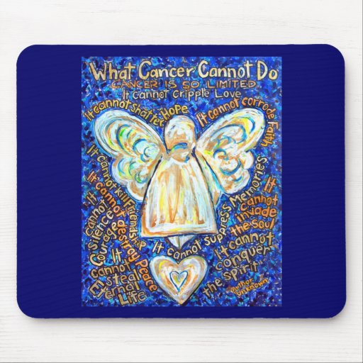 Blue and Gold Cancer Angel Mousepad