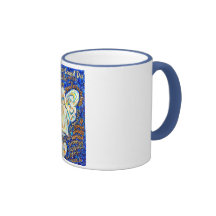 Blue and Gold Cancer Angel Mug