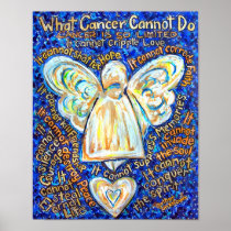 Blue and Gold Cancer Angel