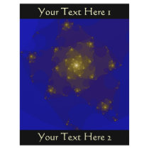 Blue and Gold Colour Fractal Design. Custom Flyer