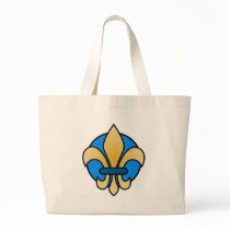 Blue and Gold Fleur De Lis Tote Bag