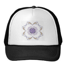 Blue and Gold Fractal Art Flower Hat