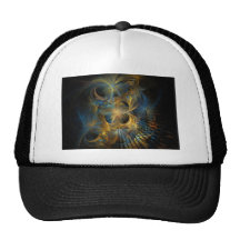 Blue and Gold Fractal Trucker Hats