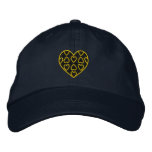 Blue and Gold Hearts Embroidered Hat embroidered hats