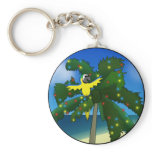 Blue and Gold Macaw Christmas Keychain