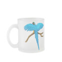 Blue and Gold Macaw Frosted Glass Mug