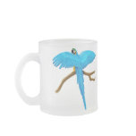 Blue and Gold Macaw Frosted Glass Mug
