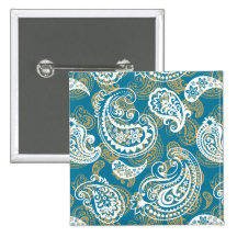 Blue and gold paisley pattern