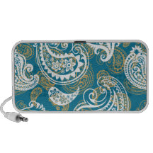 Blue and gold paisley pattern