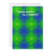 Blue and Green Abstract Personalized Announcements