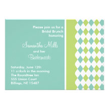 Blue and Green Diamond Invitation