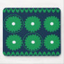 Blue and Green Floral Mouse Pad