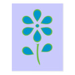 Blue and Green Flower Post Card