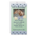 Blue and Green Paw Print Birthday Invitation