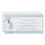 Blue And Green Polka Dots Baby Shower Invitation photo cards